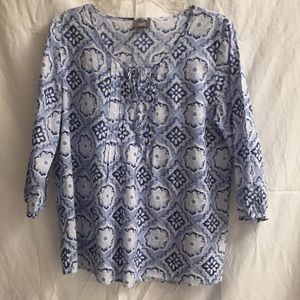 Beautiful Blue and White Blouse